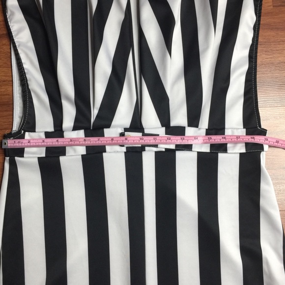 Black White Stripe Bodycon Dress - Picture 3 of 3